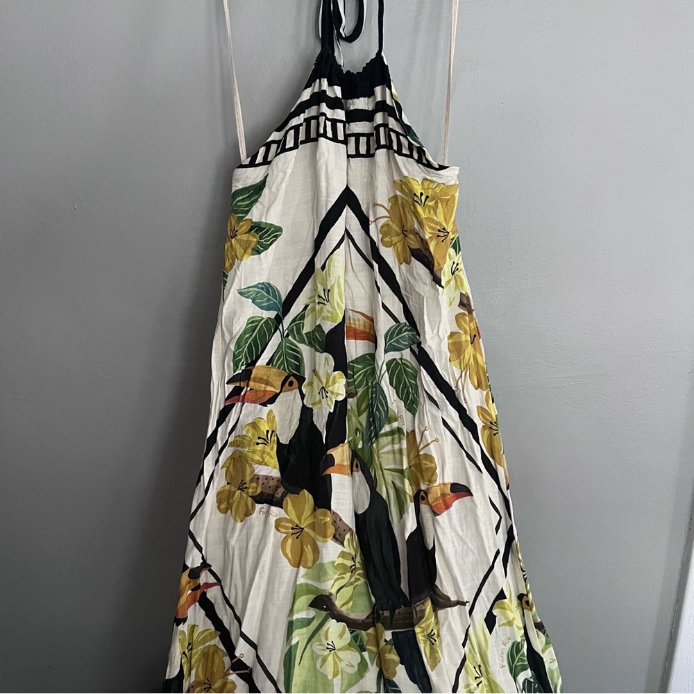 FARM Rio White Tropical Toucan Halter Maxi Dress - Picture 3 of 8